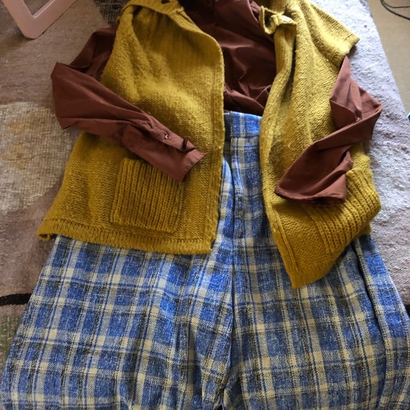 Blue plaid cropped Zara pants - Picture 4 of 5